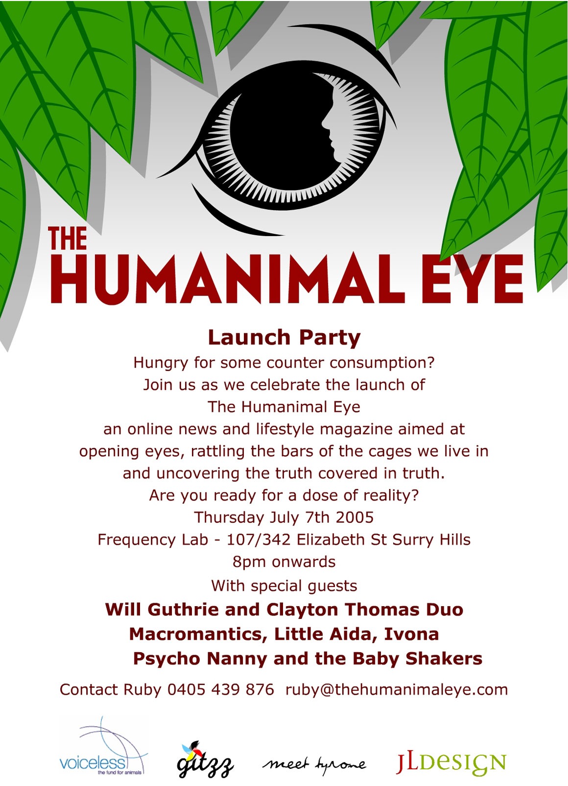 Humanimal 2004 Eye Launch Flyer