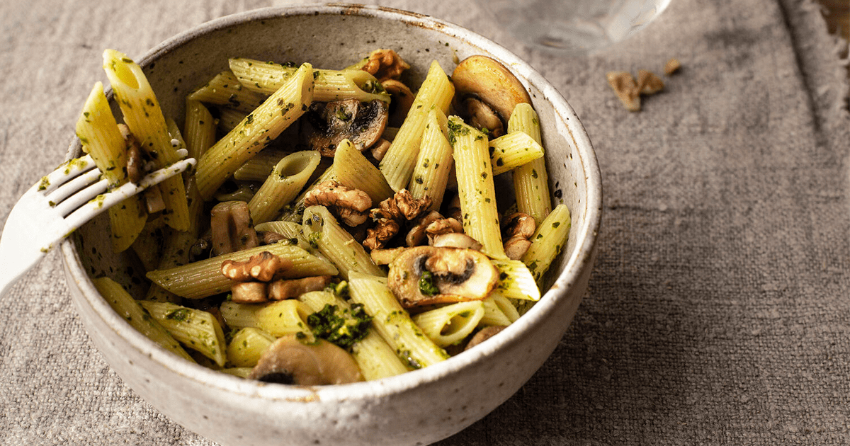 Walnut Pesto Pasta - Our favourite vegan pasta - Voiceless